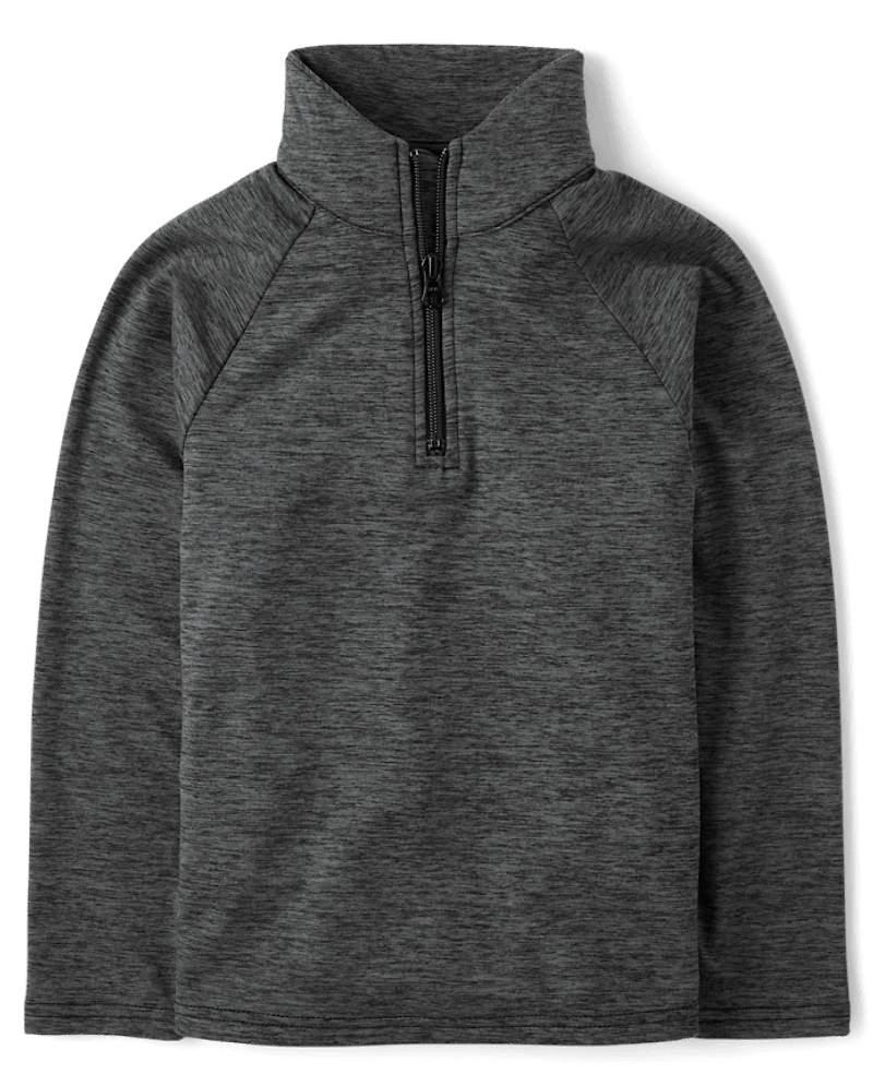Boys Cozy Active Marl Quarter Zip Pullover