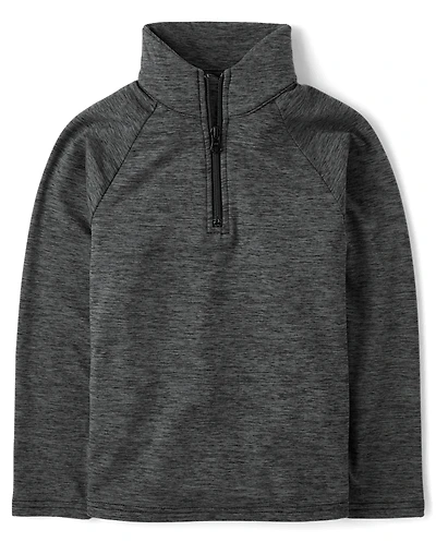 Boys Cozy Active Marl Quarter Zip Pullover