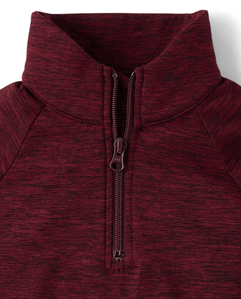 Boys Cozy Active Marl Quarter Zip Pullover