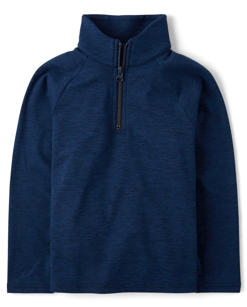Boys Cozy Active Marl Quarter Zip Pullover