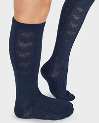 Girls Heart Pointelle Knee Socks -Pack