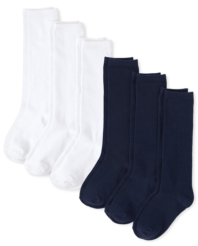 Girls Knee Socks 6-Pack