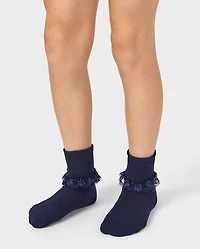 Girls Lace Turn Cuff Socks 6-Pack