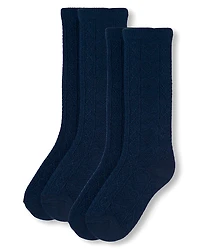 Girls Heart Pointelle Knee Socks 2-Pack