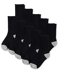 Boys Cushioned Crew Socks 10-Pack