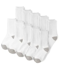 Boys Cushioned Crew Socks 10-Pack