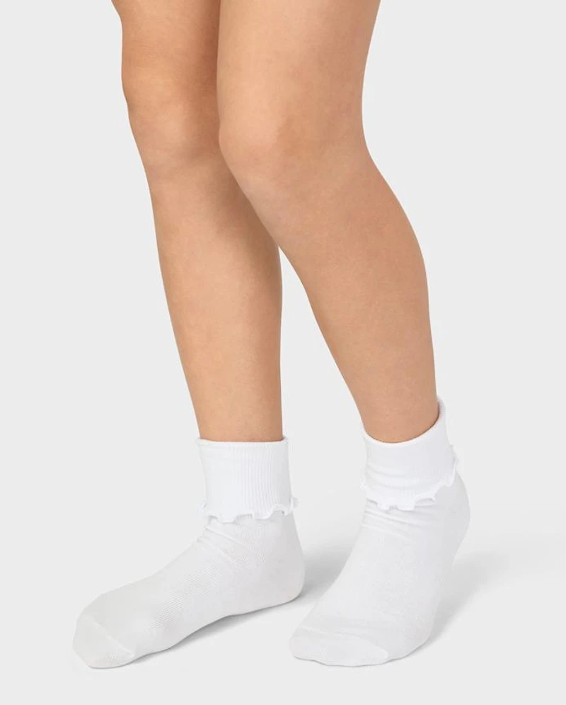 Girls Ruffle Turn Cuff Socks 6-Pack