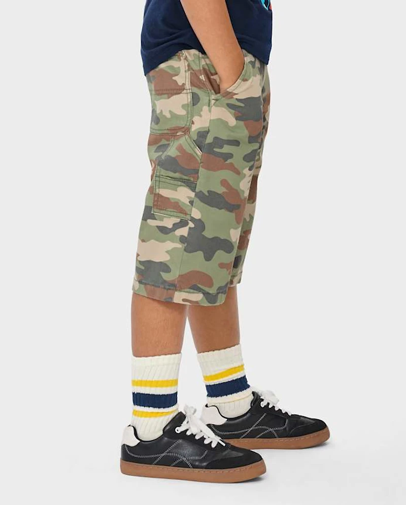 Jorts utilitaires baggy camouflage pour enfants