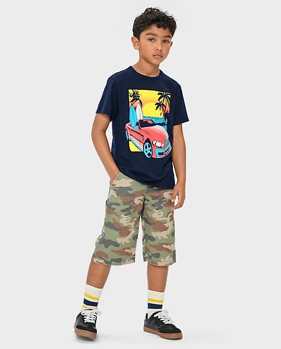 Kids Camo Baggy Utility Jorts
