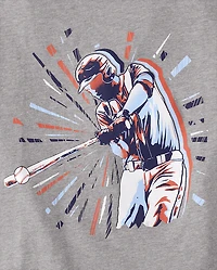 T-shirt graphique joueur de baseball pour garçon