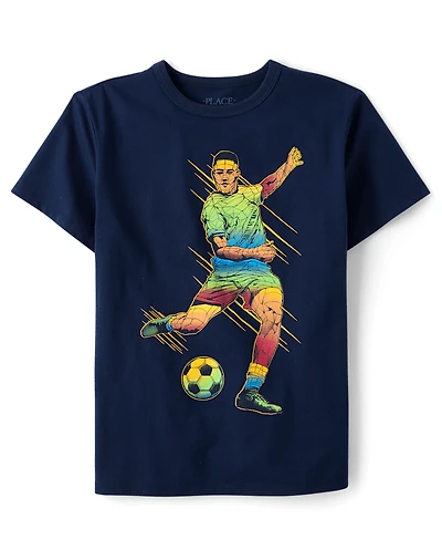 T-shirt graphique joueur de football pour garçon