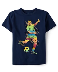 T-shirt graphique joueur de football pour garçon