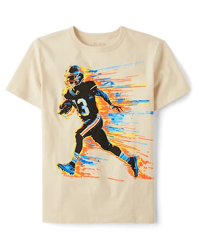 Boys Football Player Graphic Tee