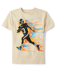 Boys Football Player Graphic Tee