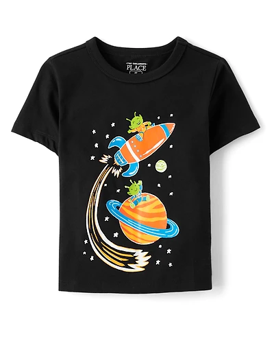 T-shirt graphique phosphorescent pour bébés et tout-petits garçons