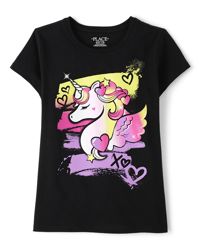 Girls Unicorn Graphic Tee