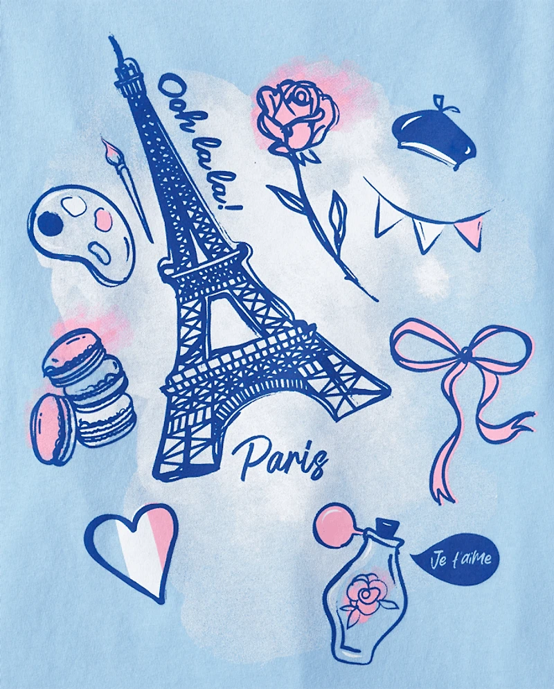 T-shirt graphique Paris pour filles