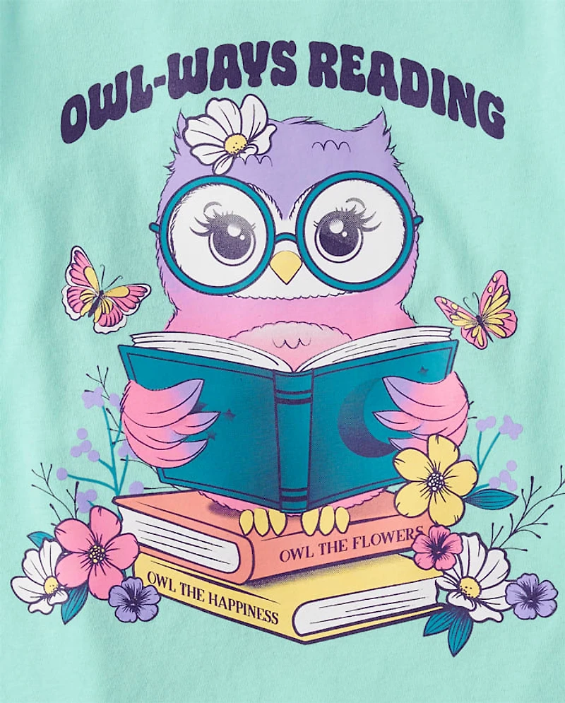 T-shirt graphique hibou pour filles