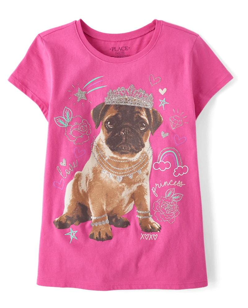 Girls Dog Princess Graphic Tee