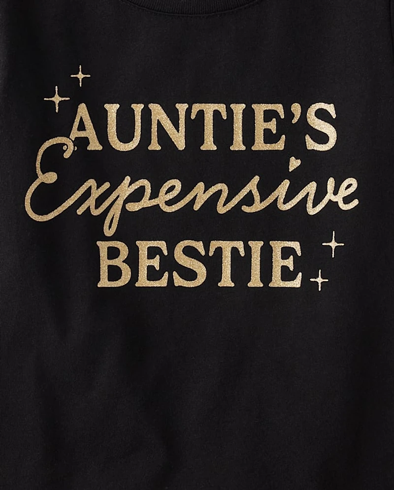 Baby And Toddler Girls Auntie's Expensive Bestie Graphic Tee