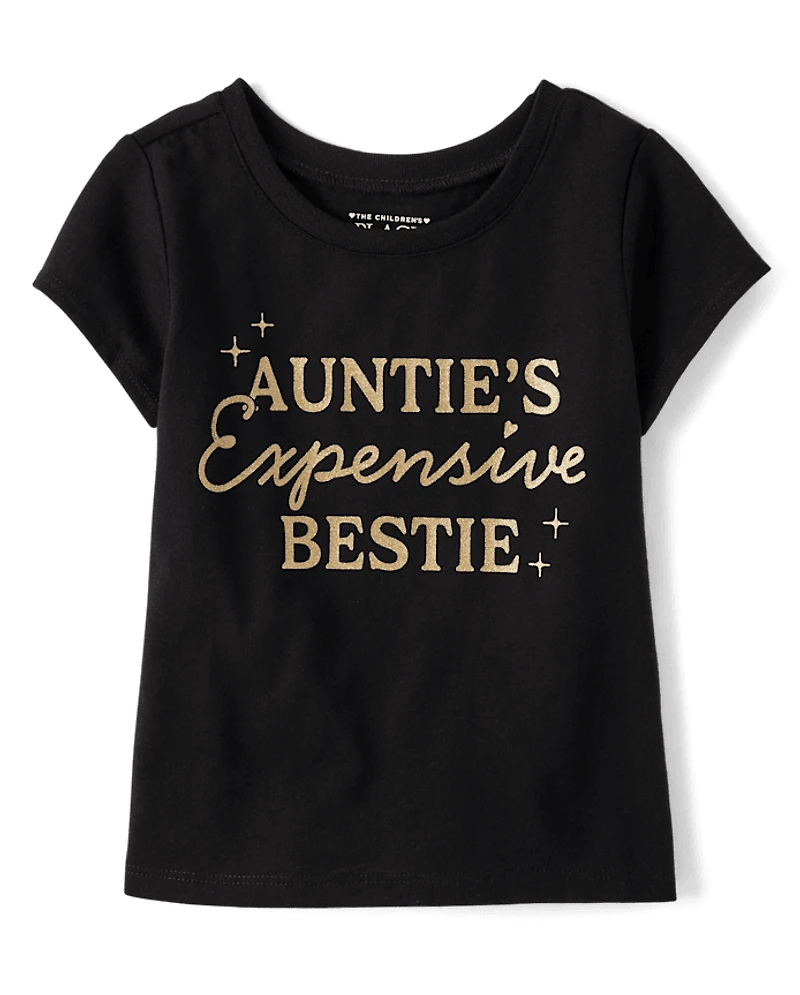 Baby And Toddler Girls Auntie's Expensive Bestie Graphic Tee