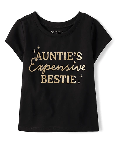 Baby And Toddler Girls Auntie's Expensive Bestie Graphic Tee