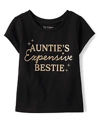Baby And Toddler Girls Auntie's Expensive Bestie Graphic Tee