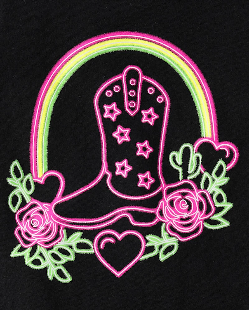 Baby And Toddler Girls Cowgirl Boot Graphic Tee