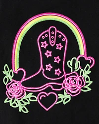 Baby And Toddler Girls Cowgirl Boot Graphic Tee