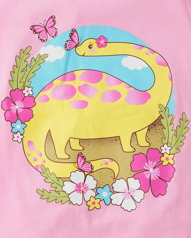 Baby And Toddler Girls Dino Graphic Tee