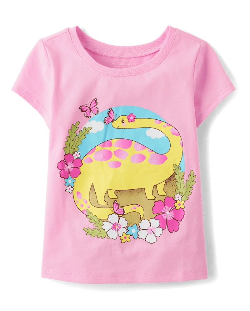 Baby And Toddler Girls Dino Graphic Tee