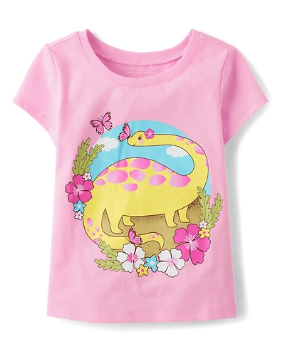 Baby And Toddler Girls Dino Graphic Tee