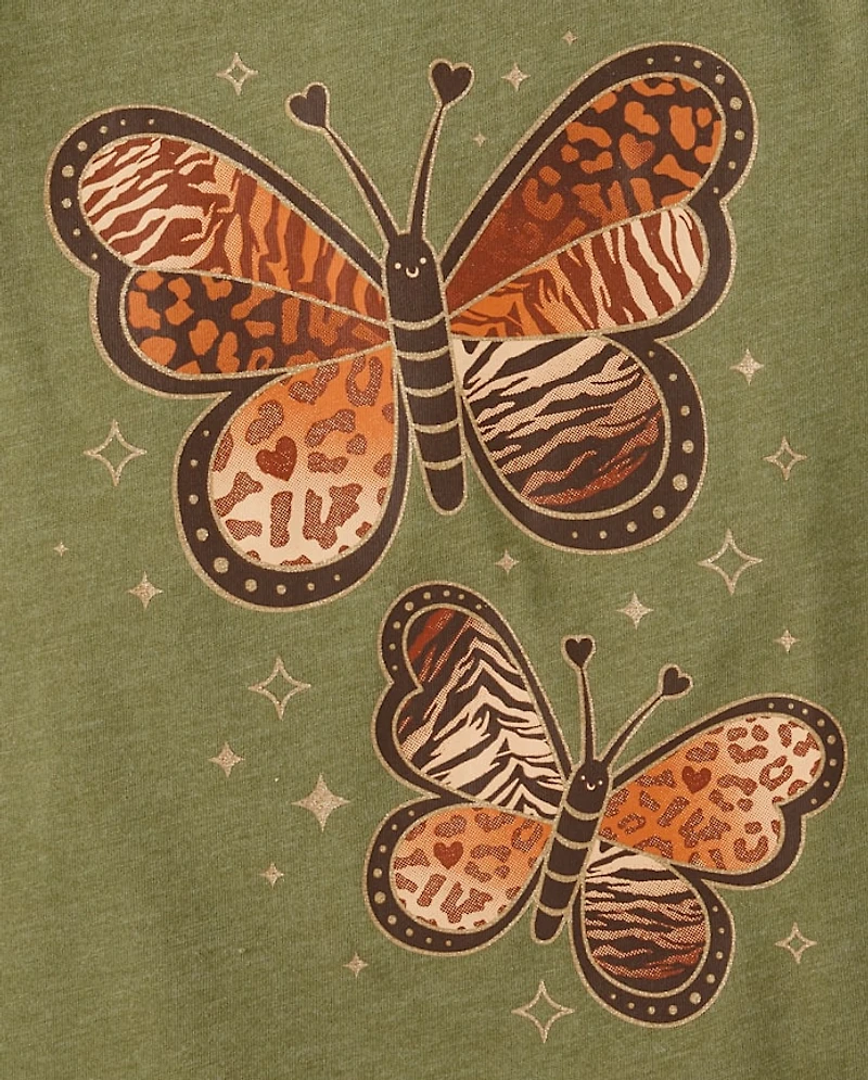 Baby And Toddler Girls Butterfly Graphic Tee