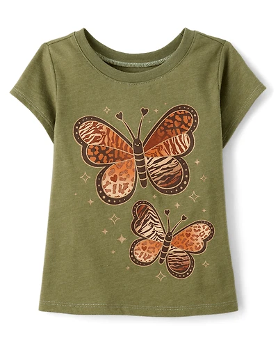 T-shirt graphique papillon pour bébé et petite fille