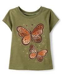 T-shirt graphique papillon pour bébé et petite fille