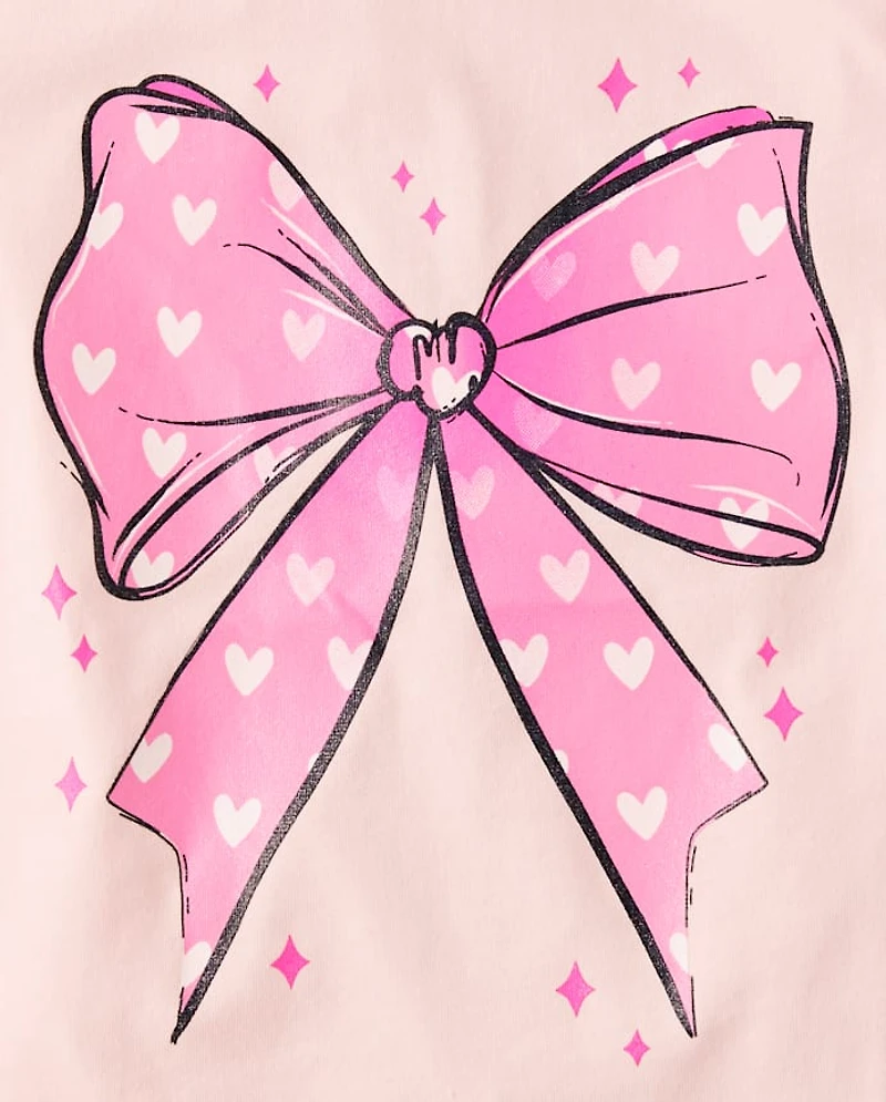 Baby And Toddler Girls Bow Graphic Tee