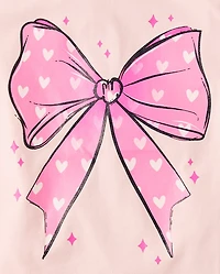 Baby And Toddler Girls Bow Graphic Tee