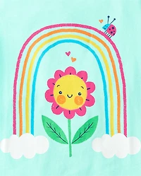 Baby And Toddler Girls Flower Graphic Tee