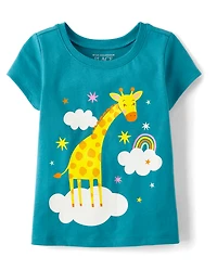 Baby And Toddler Girls Giraffe Graphic Tee