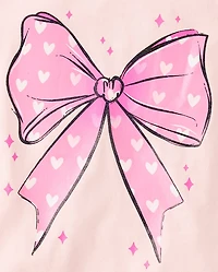 Baby And Toddler Girls Bow Graphic Tee 3-Pack