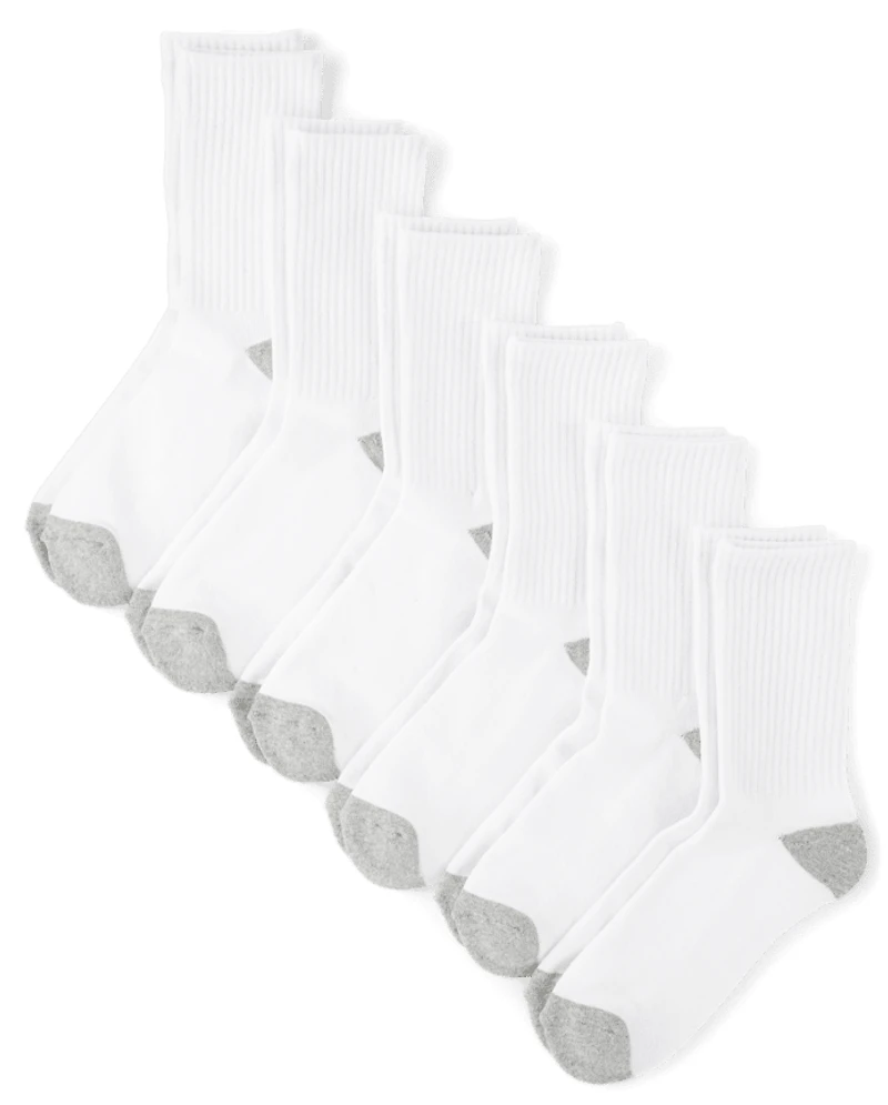 Boys Cushioned Crew Socks 6-Pack