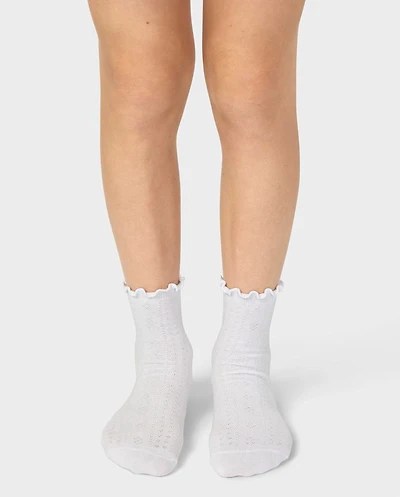 Girls Pointelle Ruffle Midi Socks 4-Pack