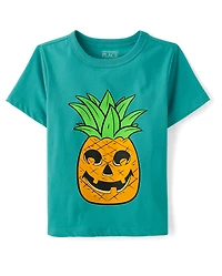 Baby And Toddler Boys Summerween Skull Pineapple Graphic Tee