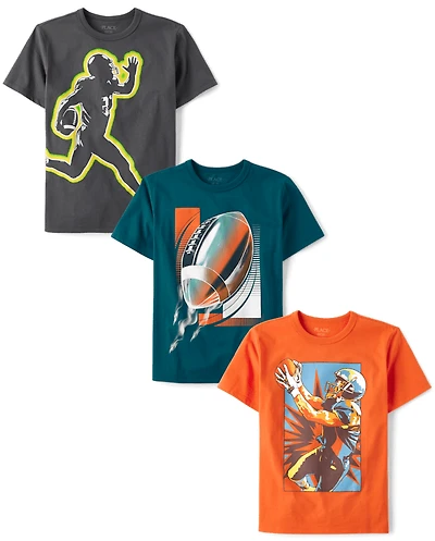 Boys Football Graphic Tee 3-Pack