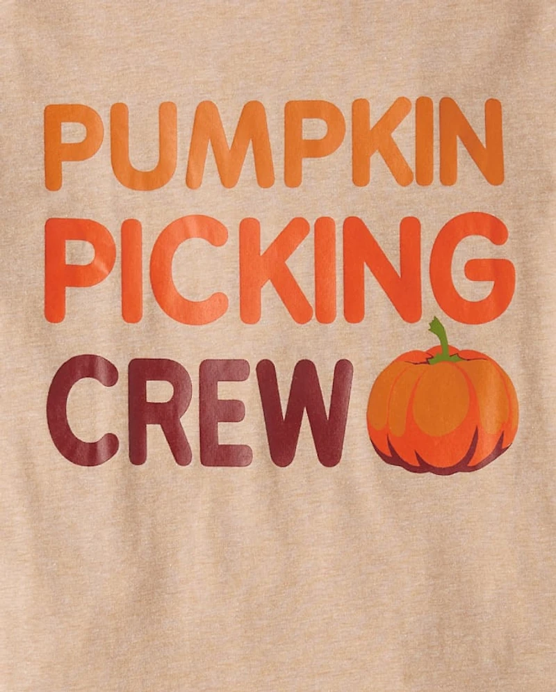 Adult Matching Family Pumpkin Picking Crew Graphic Tee