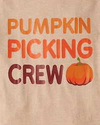 Adult Matching Family Pumpkin Picking Crew Graphic Tee