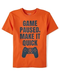 Boys Game Paused Graphic Tee