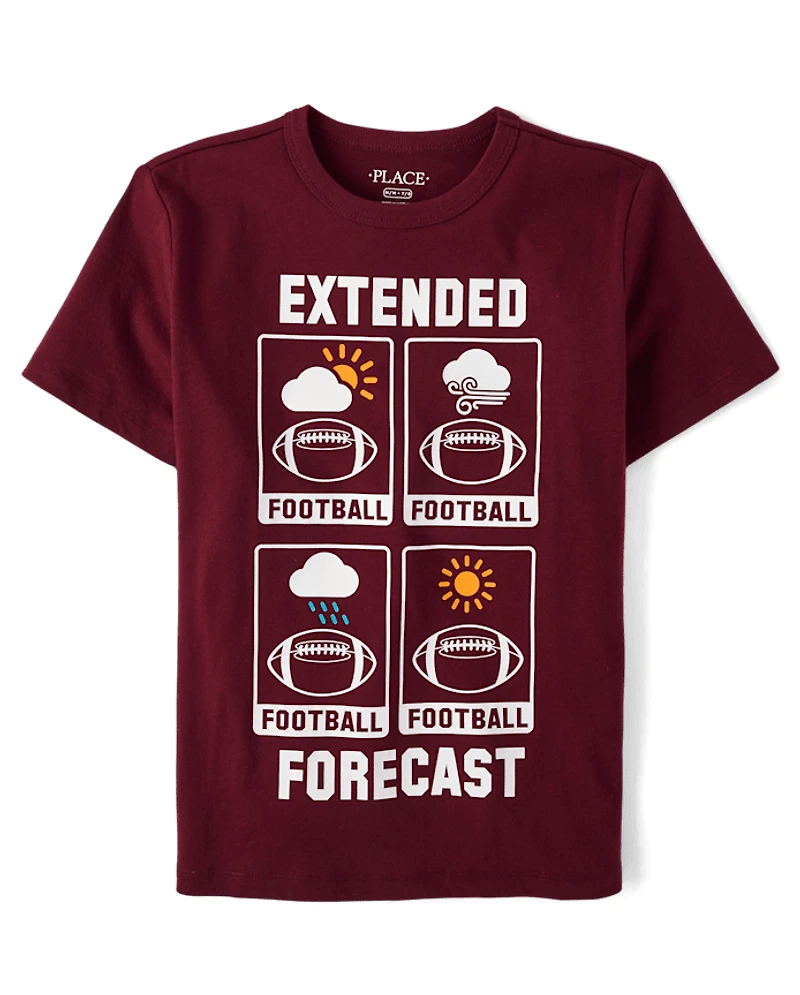 Boys Football Forecast Graphic Tee