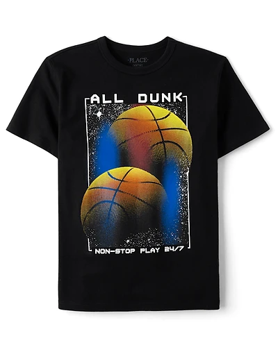 Boys Double Basketball Graphic Tee