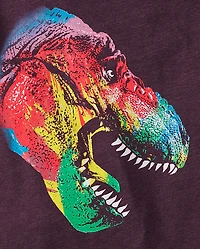 Boys Rainbow Dino Graphic Tee